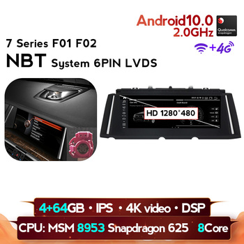 Qualcomm 4G HD 10.25" Android 10 8 Core IPS Screen Car Multimedia Player For bmw 7 Series F01/F02 GPS Navigation Wifi Auto Radio